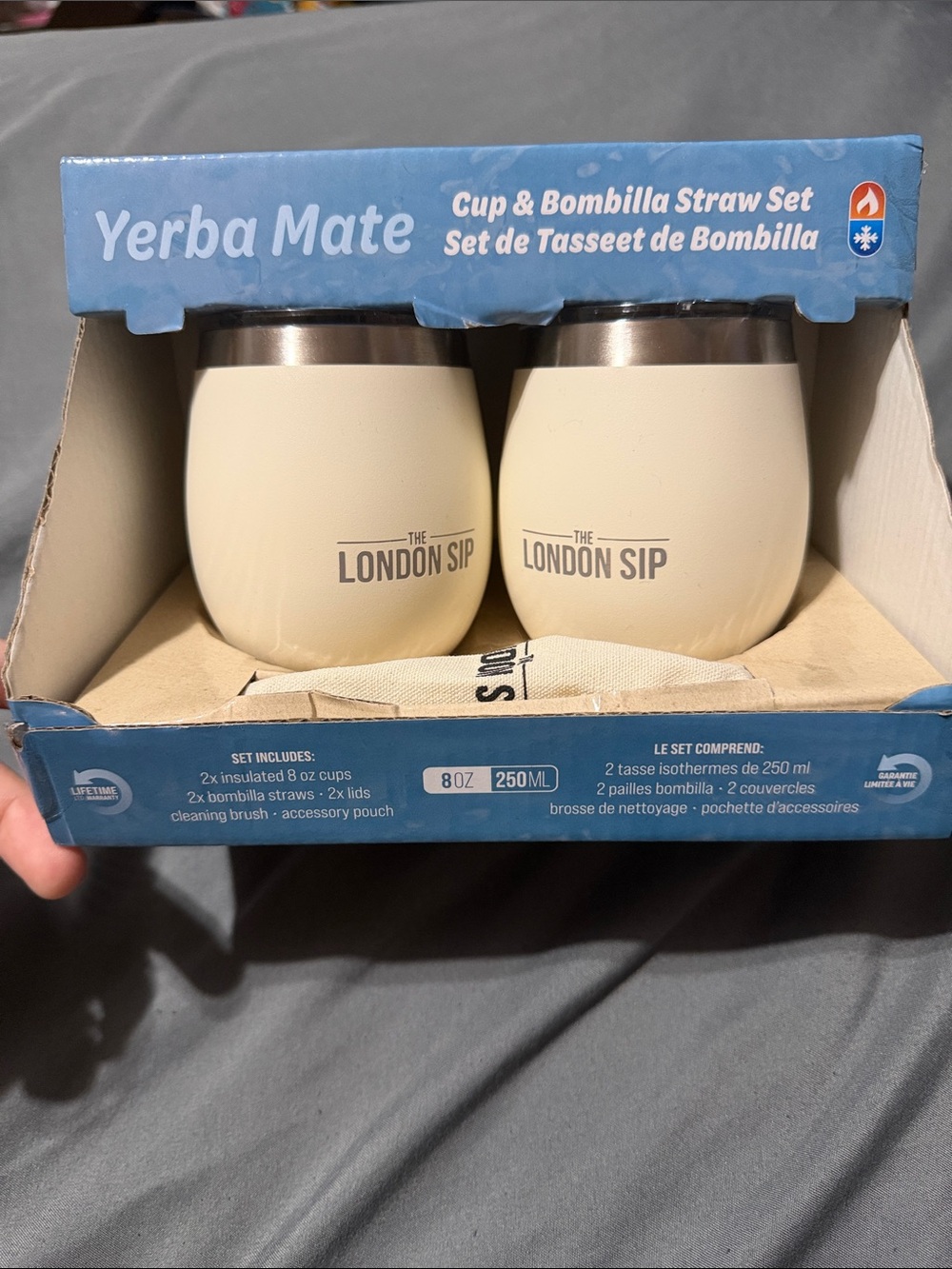 Yerba Mate Cup & Bombilla Straw Set - Cream (2-Pack)